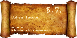 Buksa Teodor névjegykártya